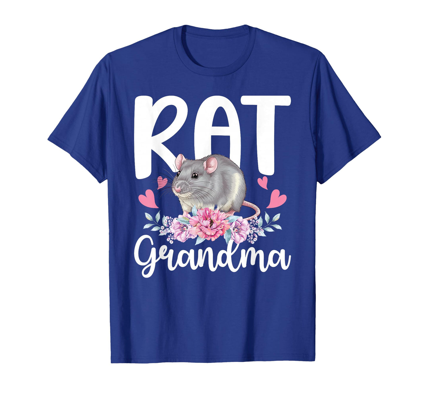 Rat Grandma Flowers Rat Owner Rat Lover Rat Grandmother T-Shirt