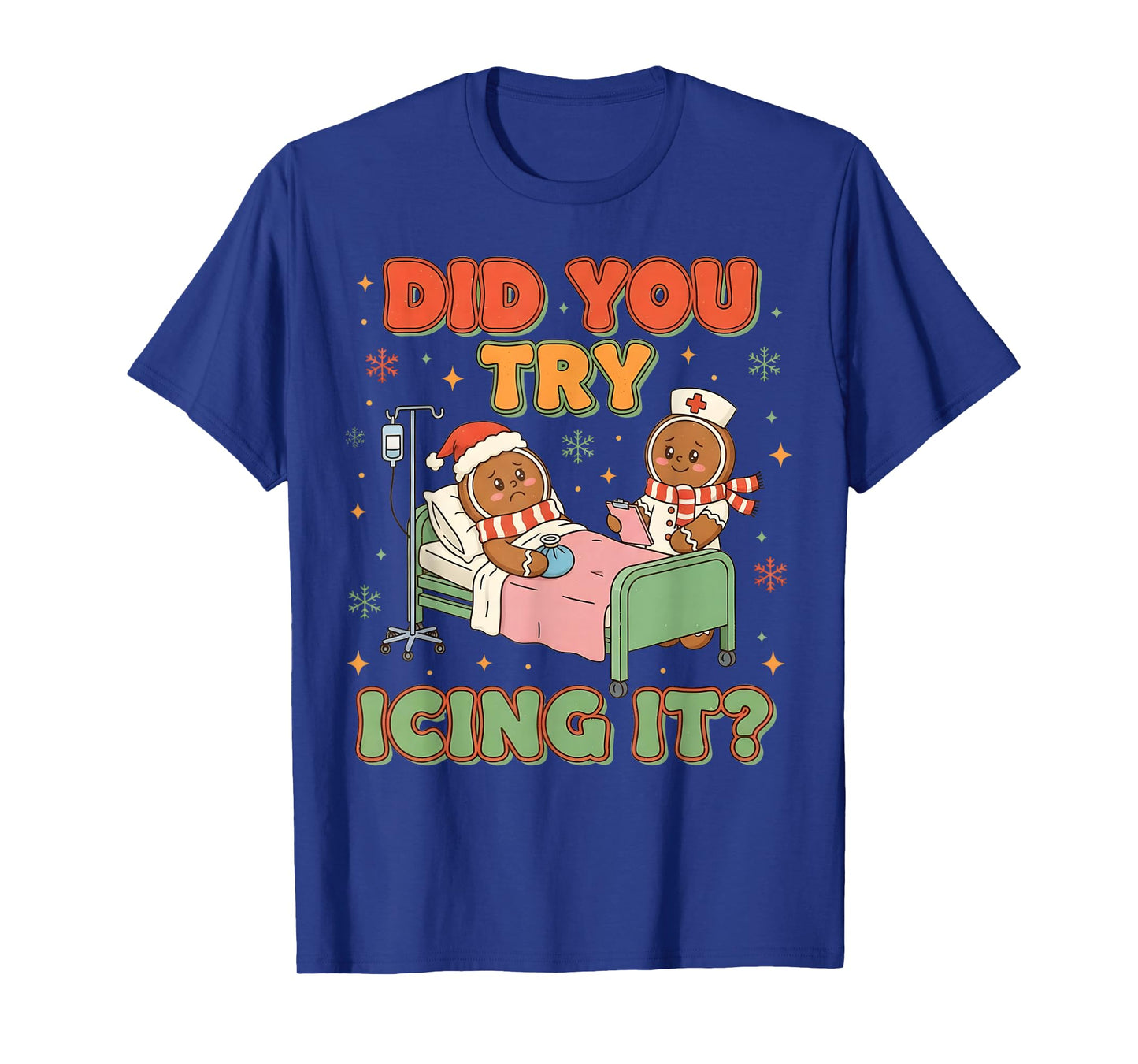 Funny Christmas Gingerbread Nurse Humor T-Shirt