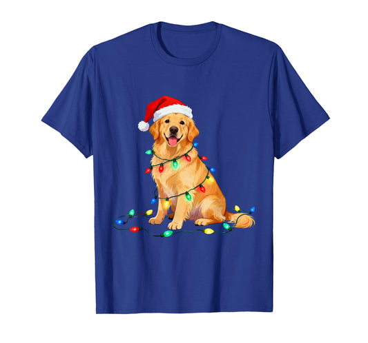 Christmas Golden Retriever Santa Hat Xmas Dog Mom Pet Lover T-Shirt