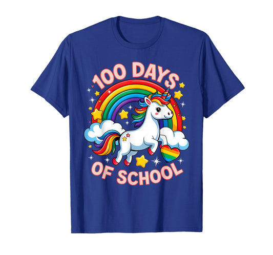 100 Days of School Unicorn Girls Teacher 100th Day of School T-Shirt