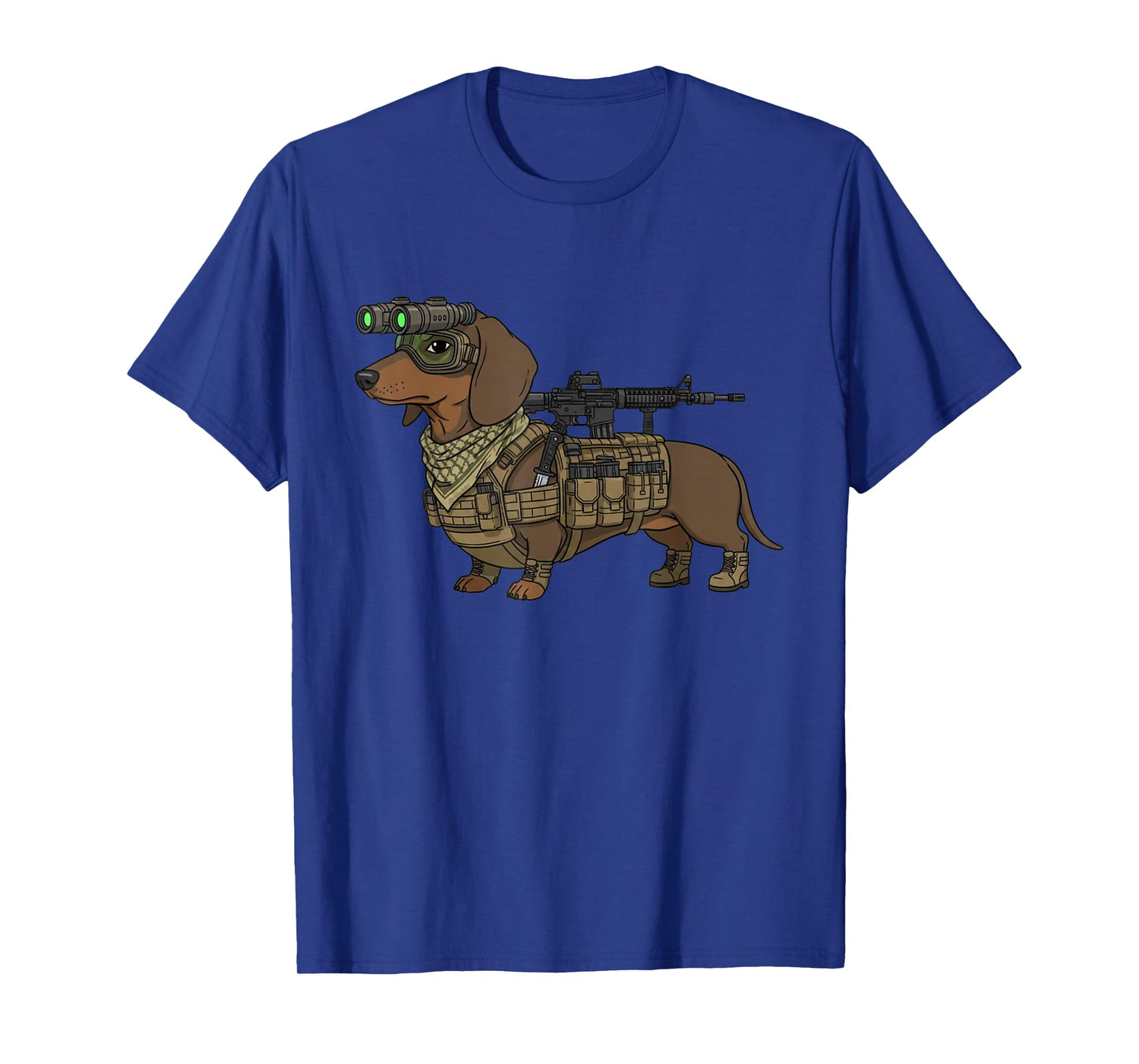 Tactical Wiener Funny Dachshund Dog with NVG Meme Dogs Lover T-Shirt