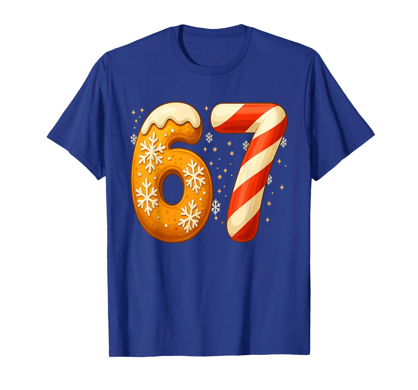 Funny 67 Six Seven Meme Christmas Gingerbread Candy Cane T-Shirt