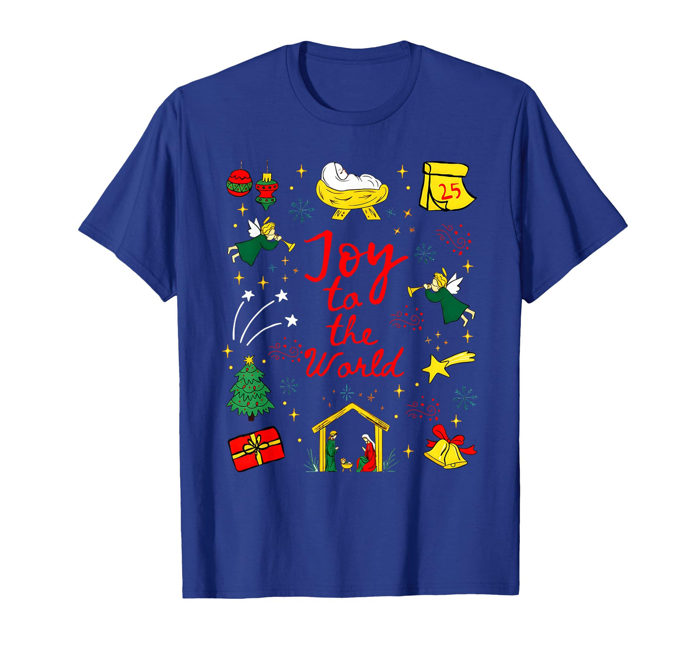 Joy to The World Nativity Christian Christmas Angels Faith T-Shirt