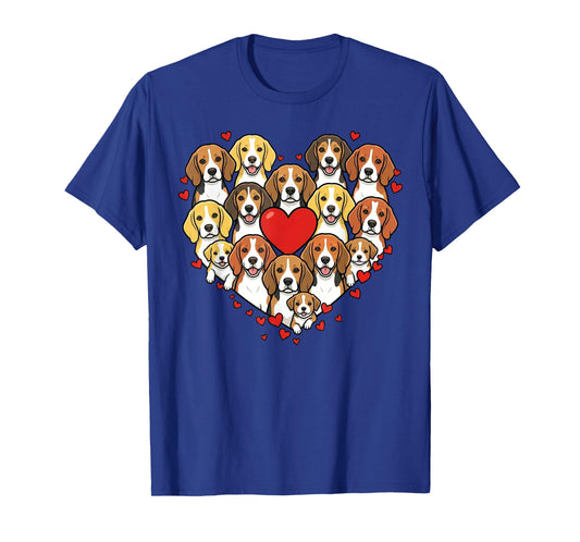 Cute Beagle Heart Love Dog Lover Pet Mom Dad Valentine T-Shirt