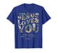 Vintage Camo Jesus Loves You Camouflage Natural T-Shirt