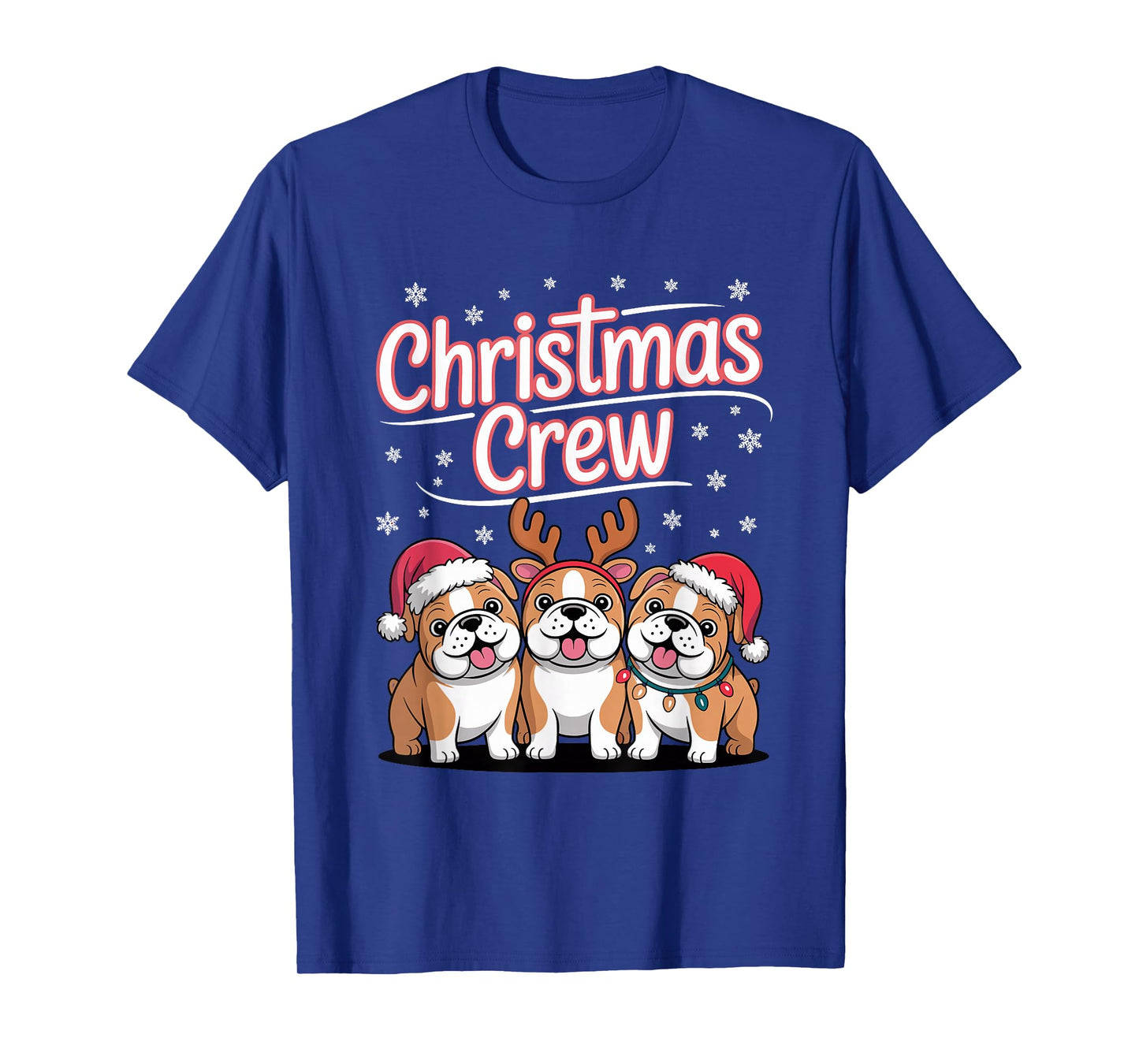 Christmas Crew Xmas Puppy Funny Christmas English Bulldog T-Shirt