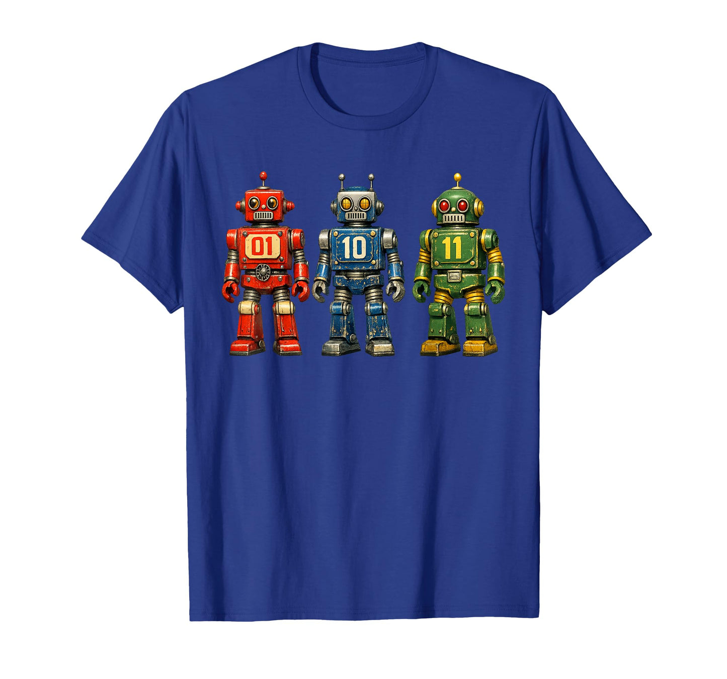 Binary Code Robot Retro 01 10 11 Programming Humor Vintage T-Shirt