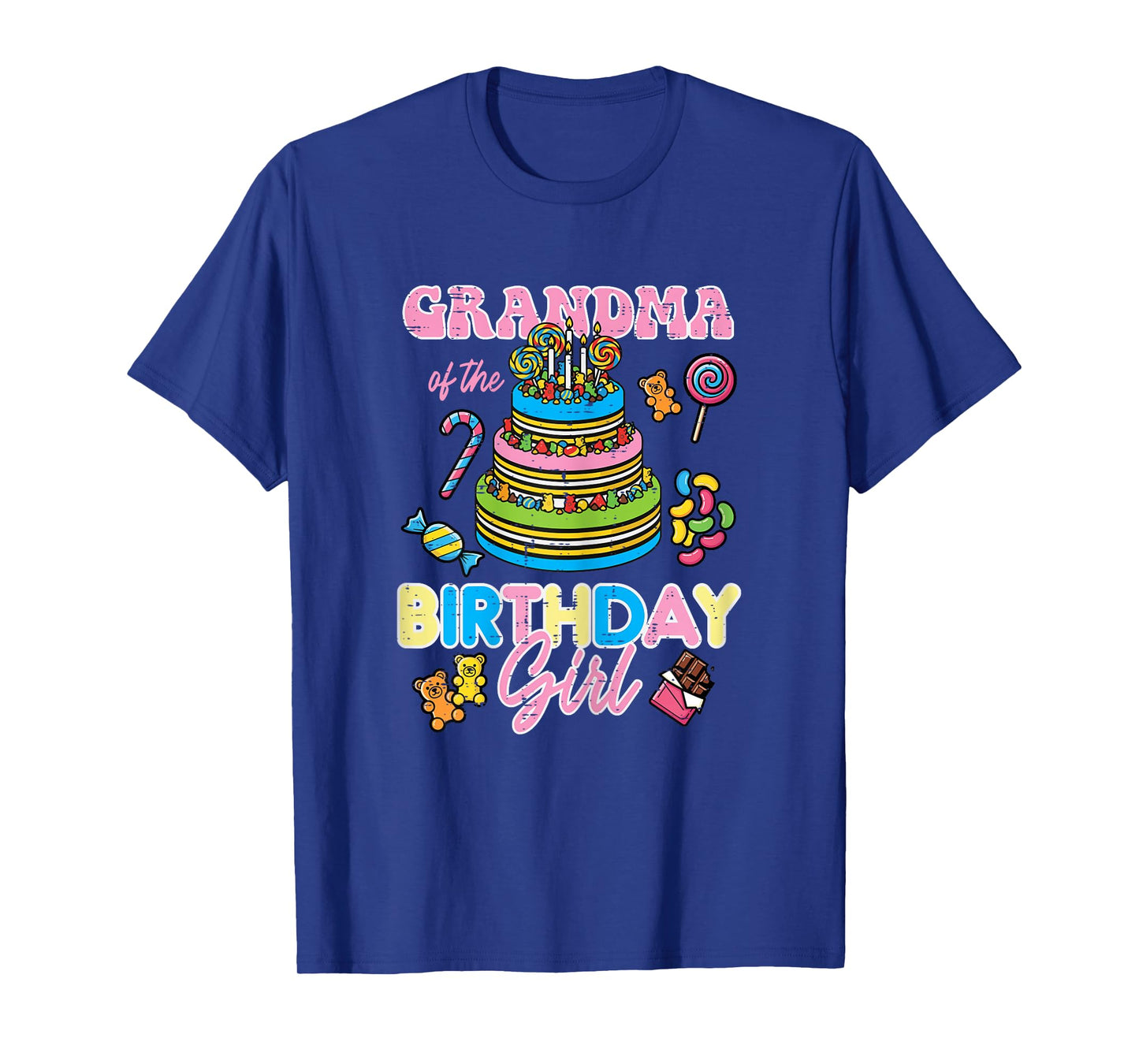 Grandma of Birthday Girl Cake Bday Party Family Match Women T-Shirt
