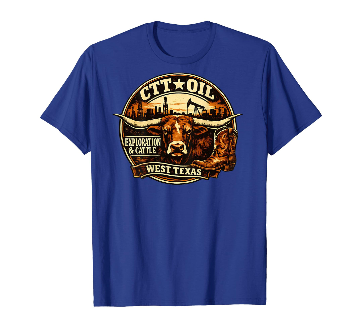 CTT Oil Exploration & Cattle Company Texas (ON Back) T-Shirt