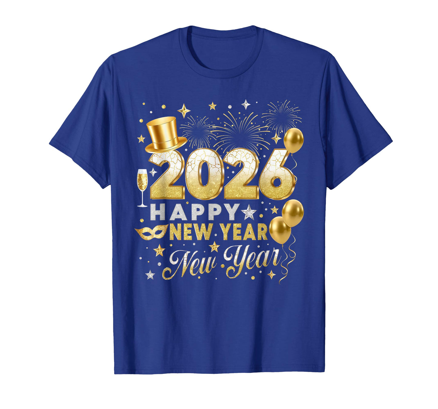 Happy New Year Party 2026 Fireworks Family Matching T-Shirt