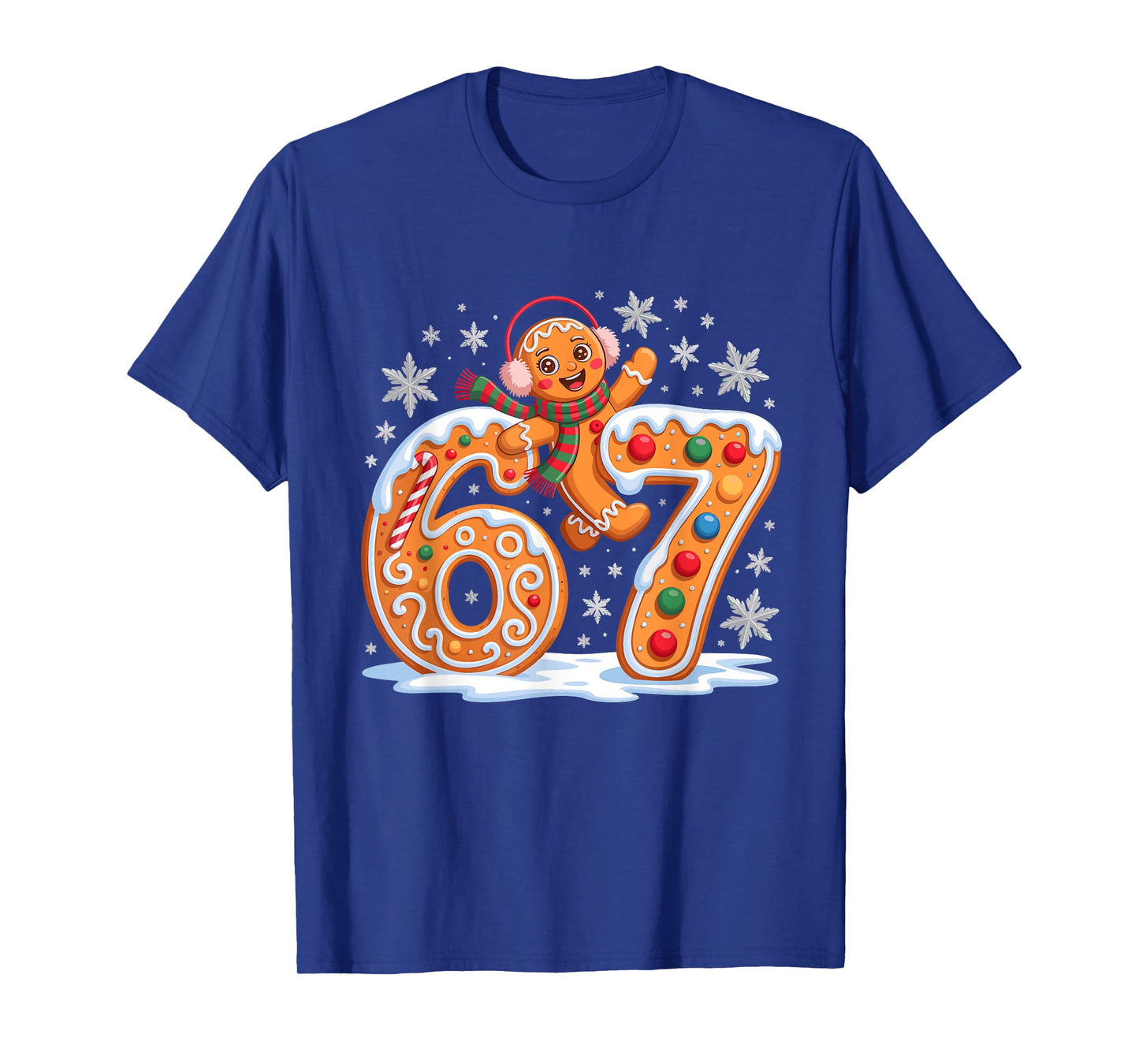 Funny Gingerbread Six Seven 67 Ice Cream Drip Christmas Girl T-Shirt
