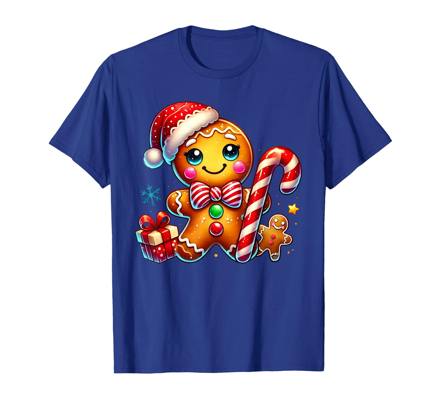 Gingerbread Man Candy Cane Xmas Pajamas Holiday Christmas T-Shirt