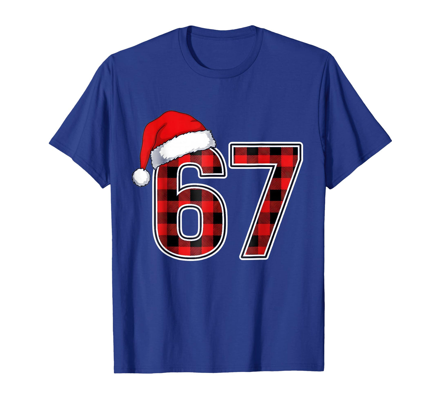 67 Meme Funny Christmas Red Plaid Xmas Pajamas Slang Kids T-Shirt