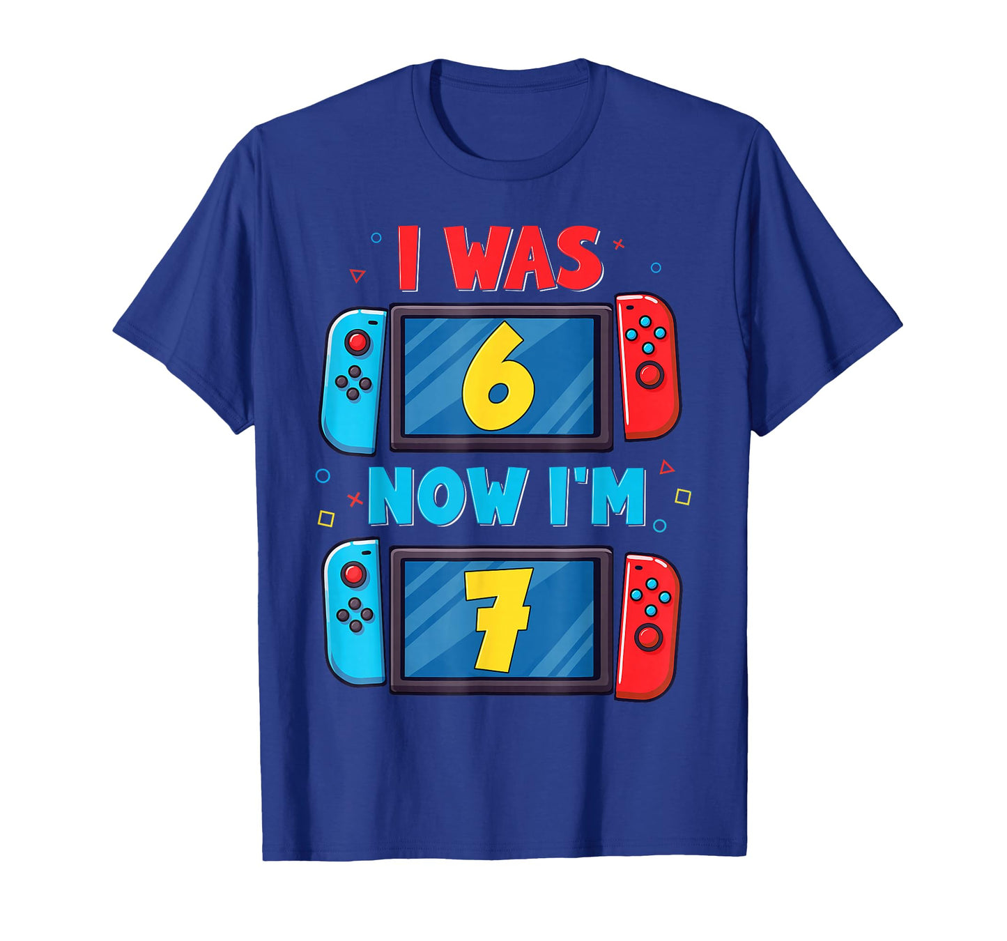 Retro 7th Birthday Boy I was 6 Now I'm 7 Year Old Cute Kids T-Shirt