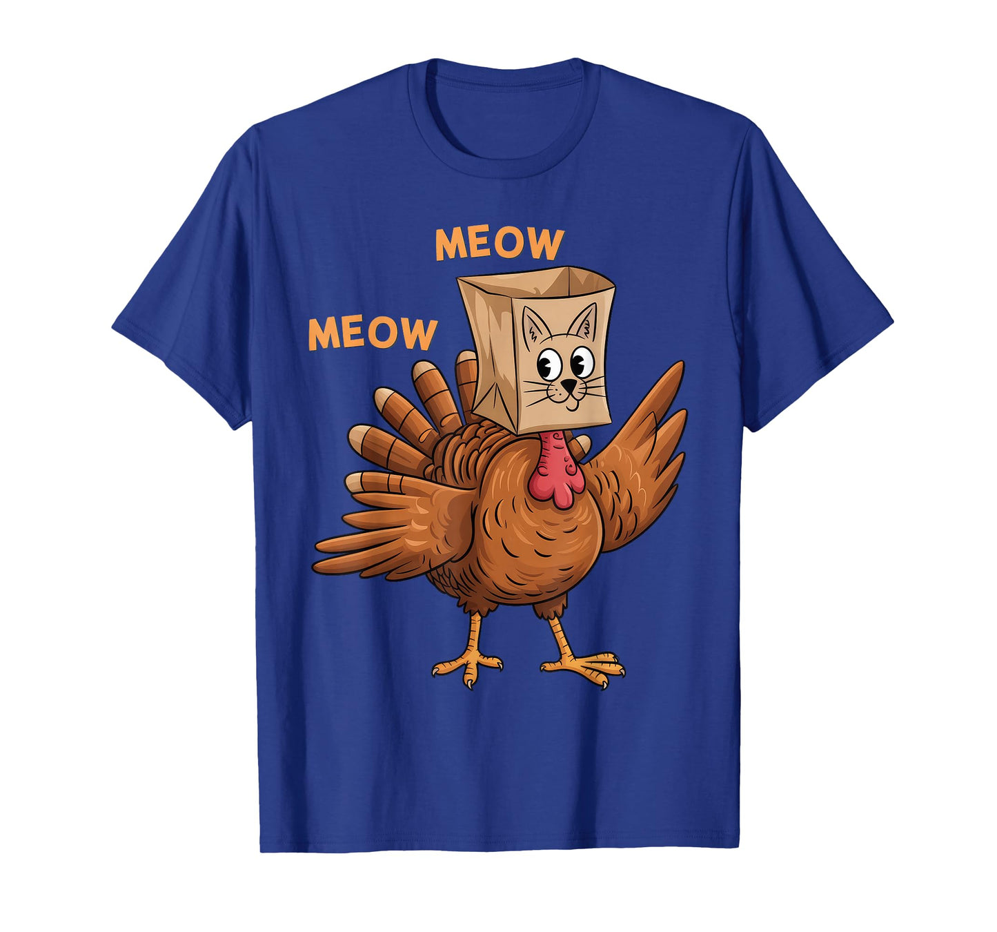Thanksgiving Cat Fake Cat Meow Thanksgiving T-Shirt