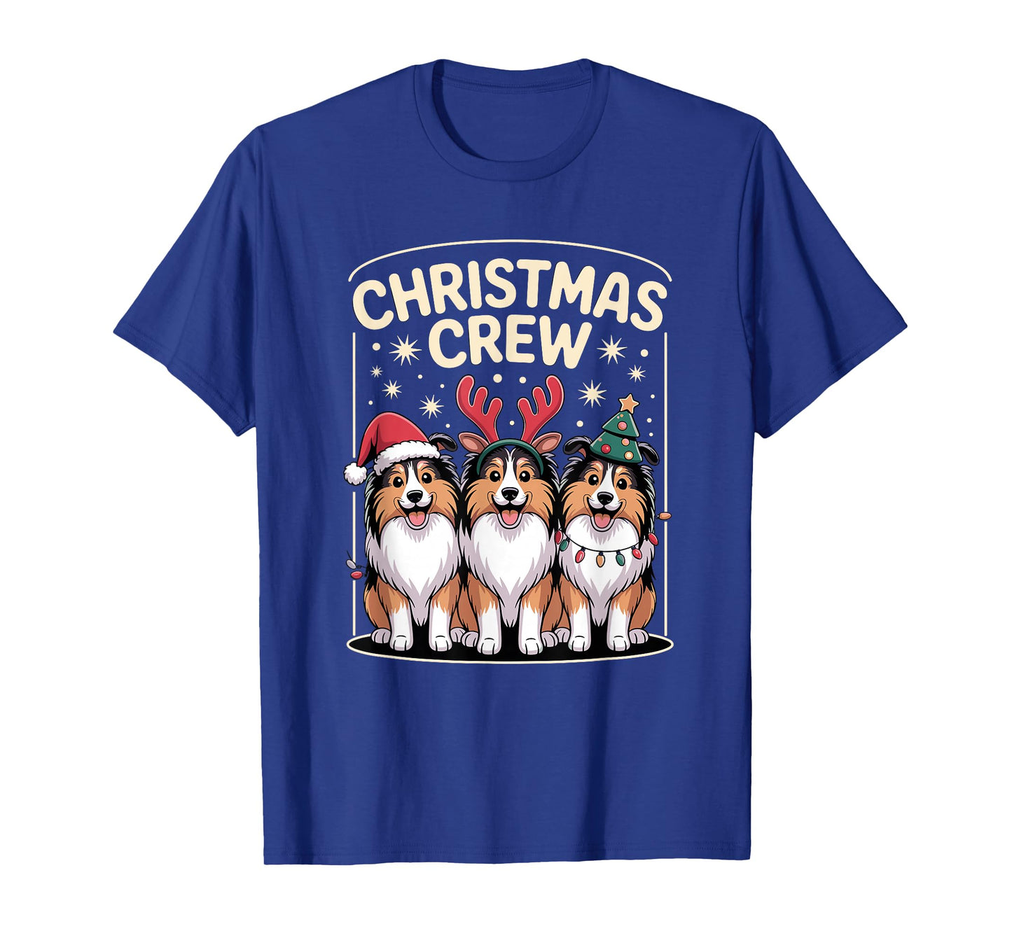 Christmas Crew Puppy Dog Funny Christmas Shetland Sheepdog T-Shirt