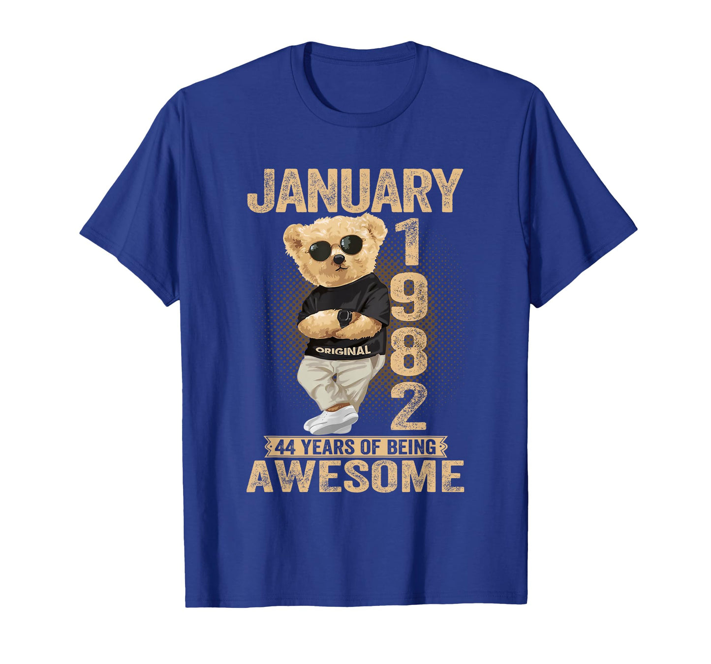 44 Year Old January 1982 Teddy Bear 44th Birthday Men Women T-Shirt