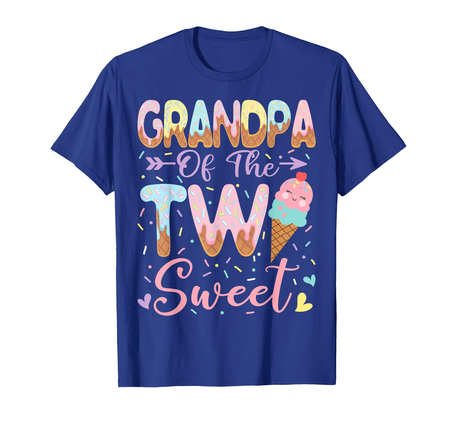 Grandpa of The Two Sweet 2nd Birthday Girl Ice Cream T-Shirt