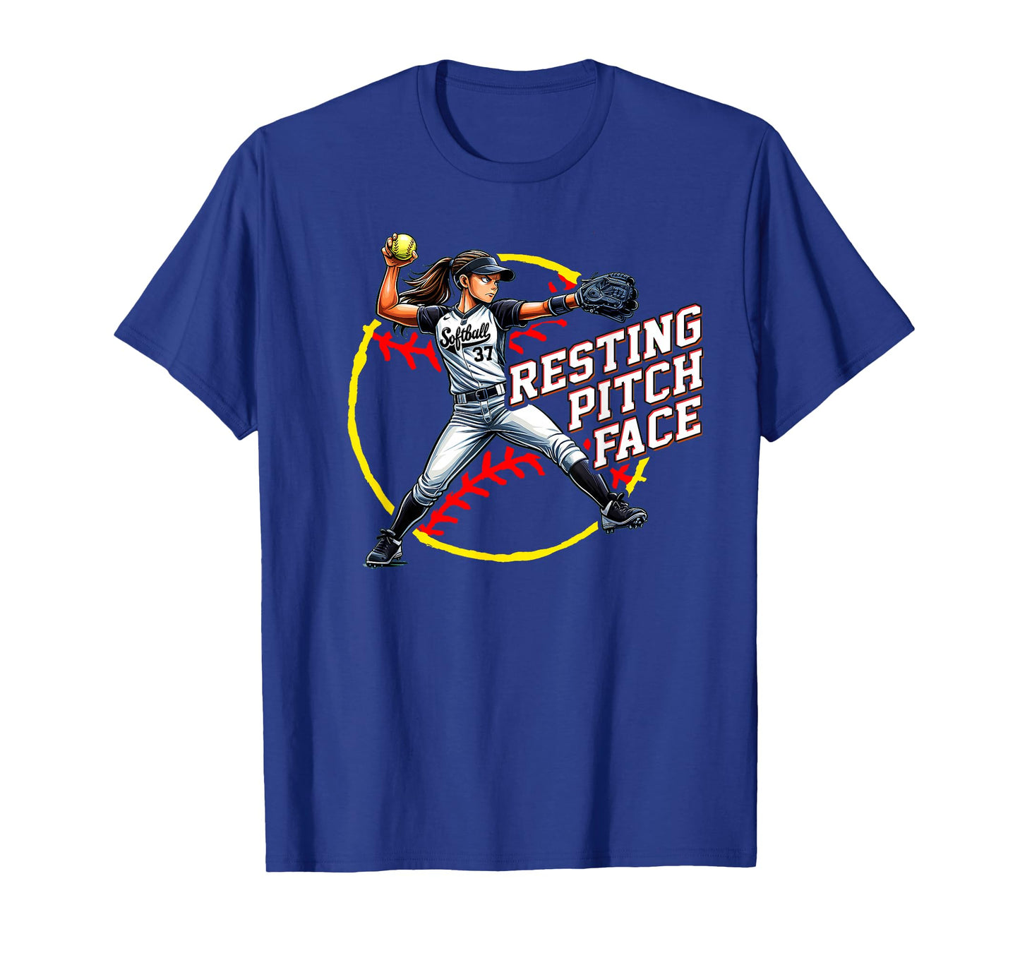 Softball Resting Pitch Face Sassy Girls Softball Humor T-Shirt
