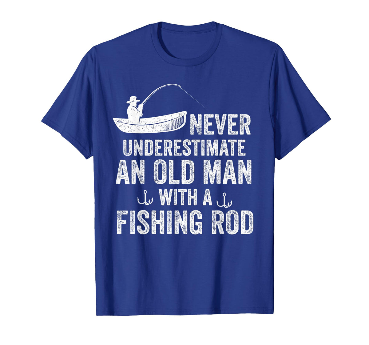 Never Underestimate an Old Man with A Fishing Rod Fisherman T-Shirt