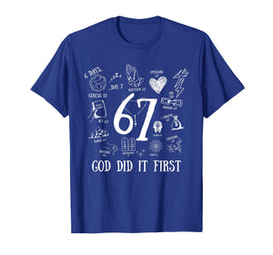 Vintage God Did It First 67 Six Seven Meme Christian Bible T-Shirt