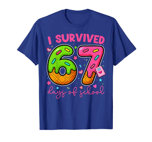 I Survived 67 Days of School Ice Cream Drip Boy Girl Kid T-Shirt