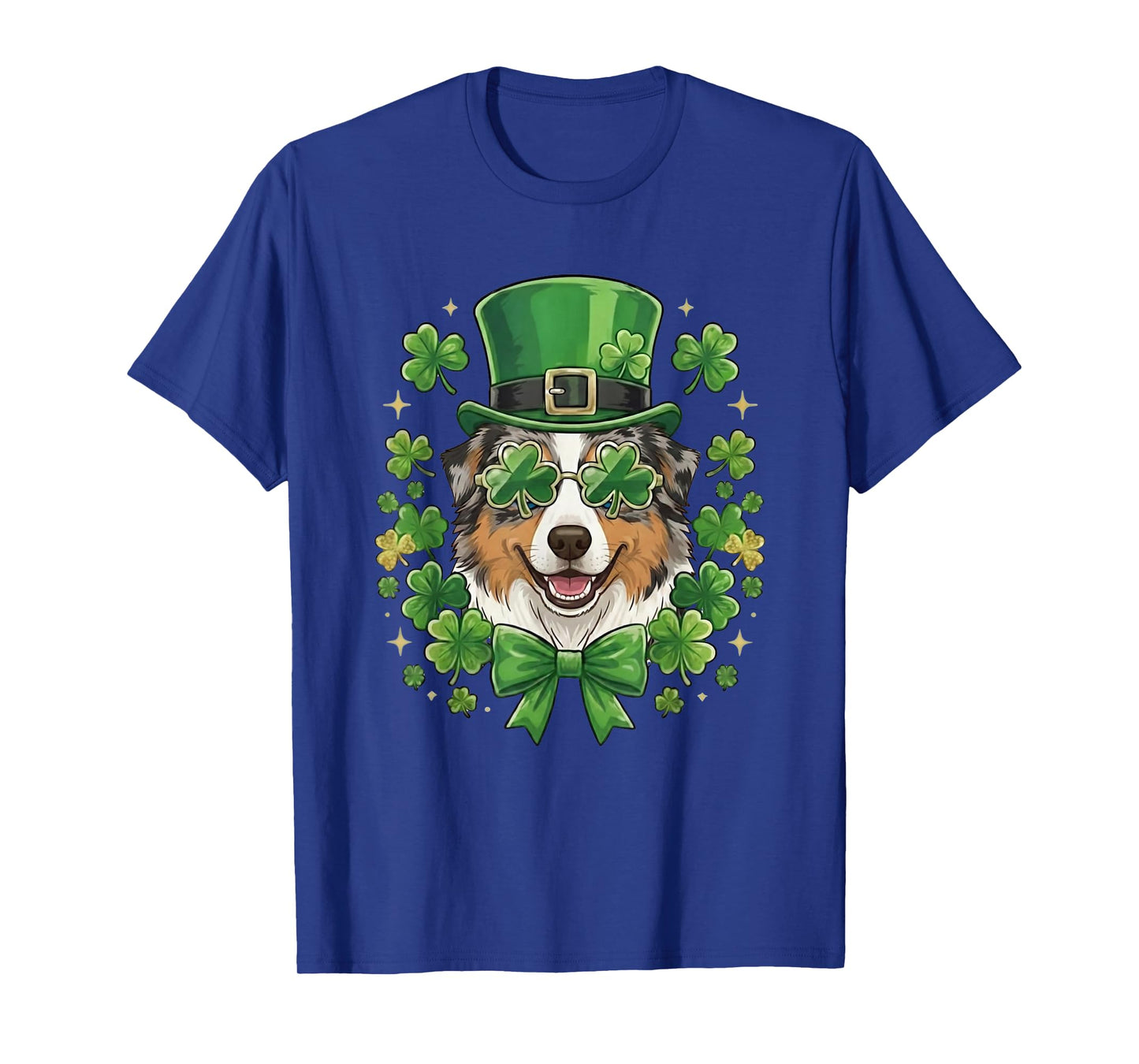 St Patricks Day Australian Shepherd Dog Leprechaun Hat T-Shirt