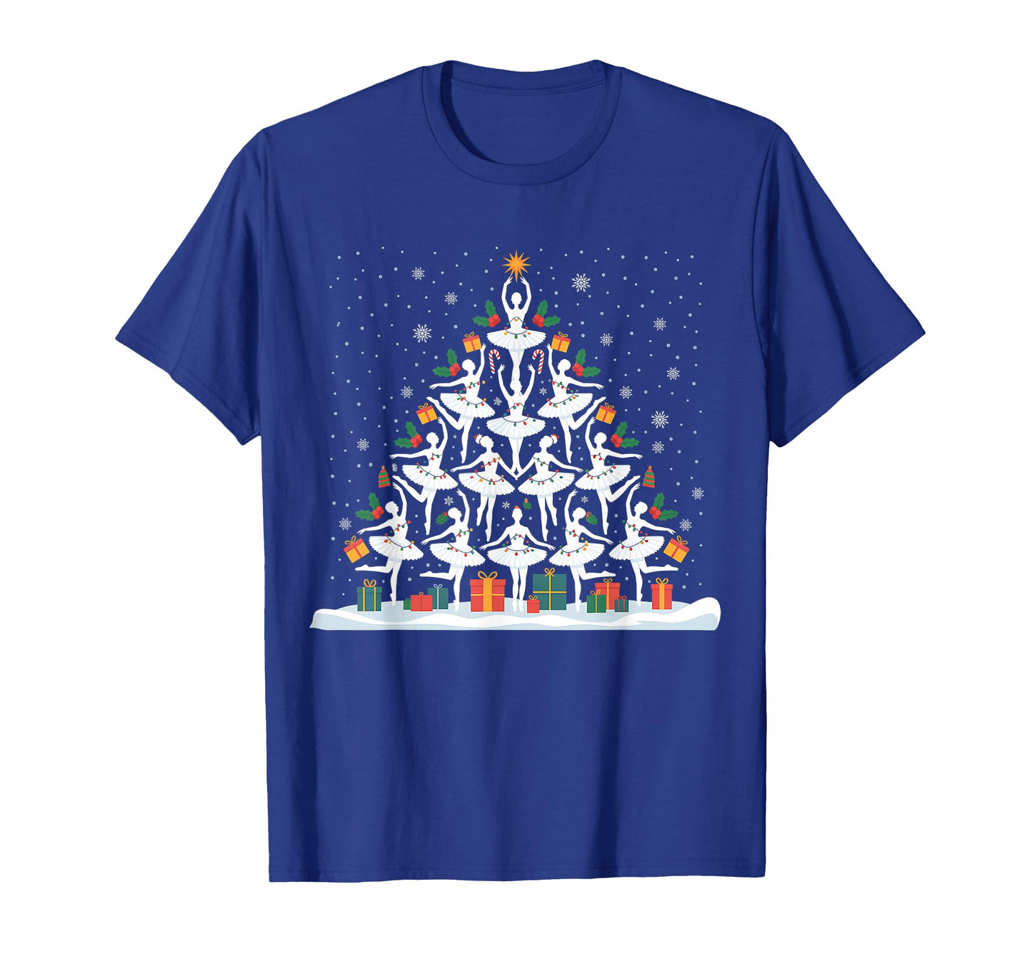 Cute Ballet Christmas Tree Dancer Women Girls Xmas T-Shirt