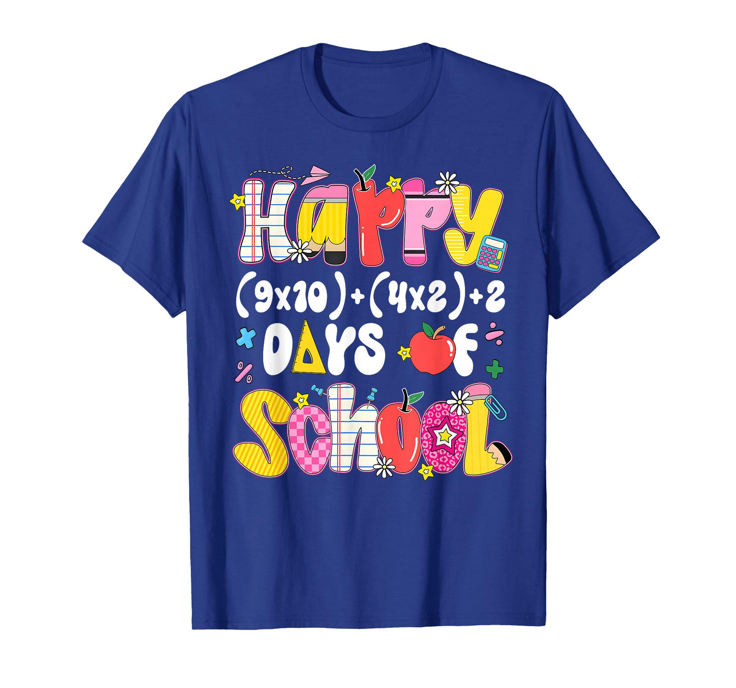 Happy 100 Days Math Equation 100th Day of School Teacher Kid T-Shirt