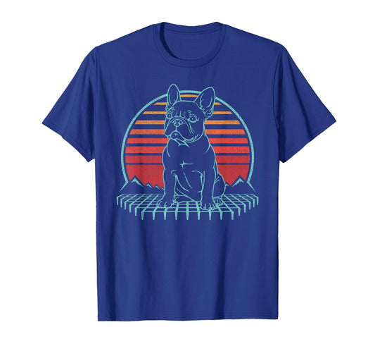 French Bulldog Lover Frenchie Dog Retro Vintage 80s T-Shirt