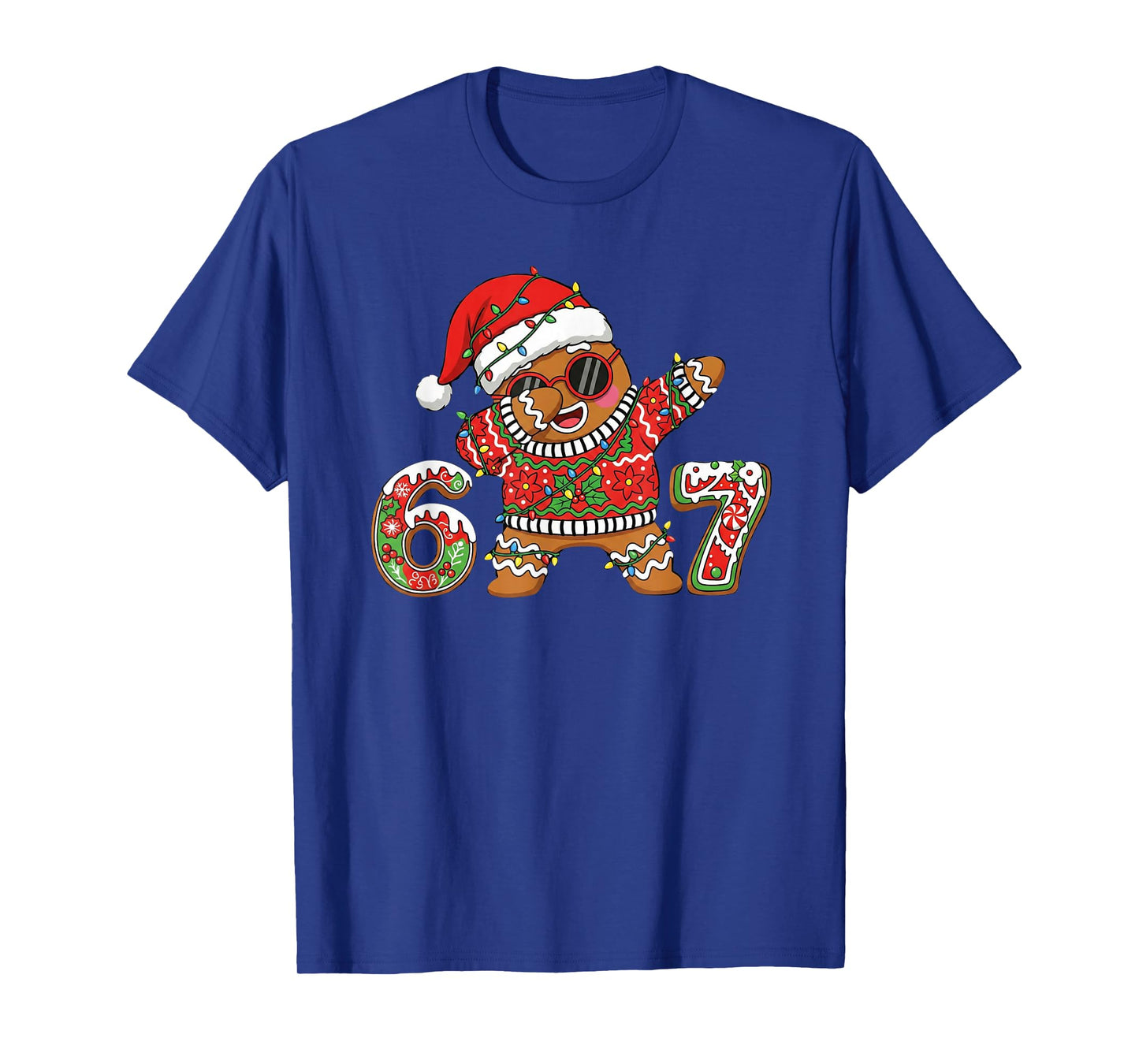 Funny 67 Gingerbread Six Seven Ice Cream Drip Christmas Meme T-Shirt