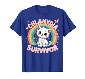 Chlamydia Survivor Cat Funny Adult Humor Inappropriate T-Shirt