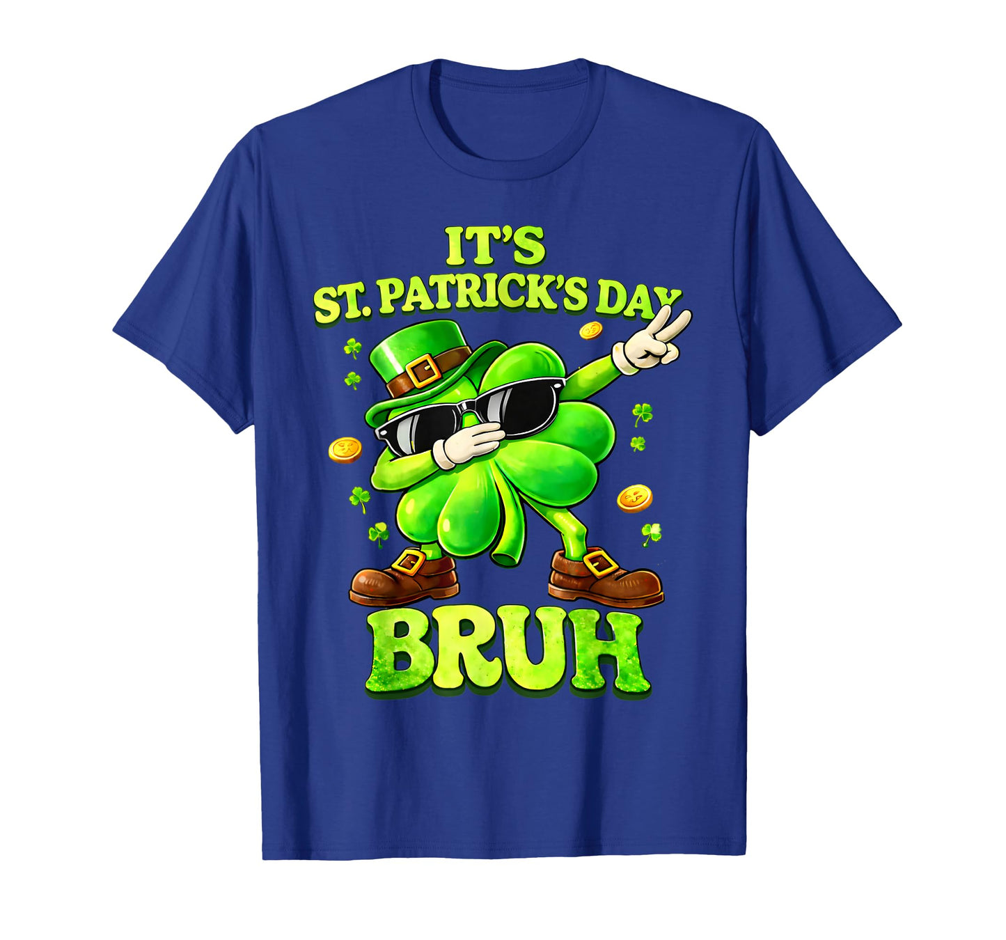 Bruh St Patricks Day Boys Kids Saint Patricks Day Shamrock T-Shirt