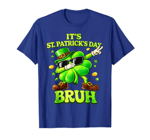 Bruh St Patricks Day Boys Kids Saint Patricks Day Shamrock T-Shirt