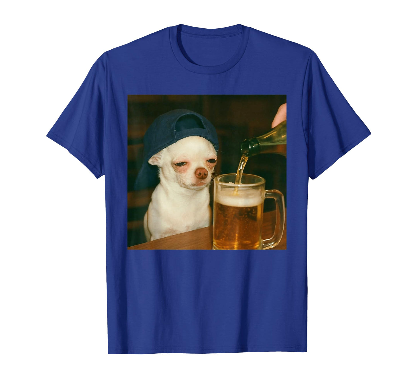 Funny Chihuahua Beer Meme Dog Reaction Humor Funny Dog Meme T-Shirt