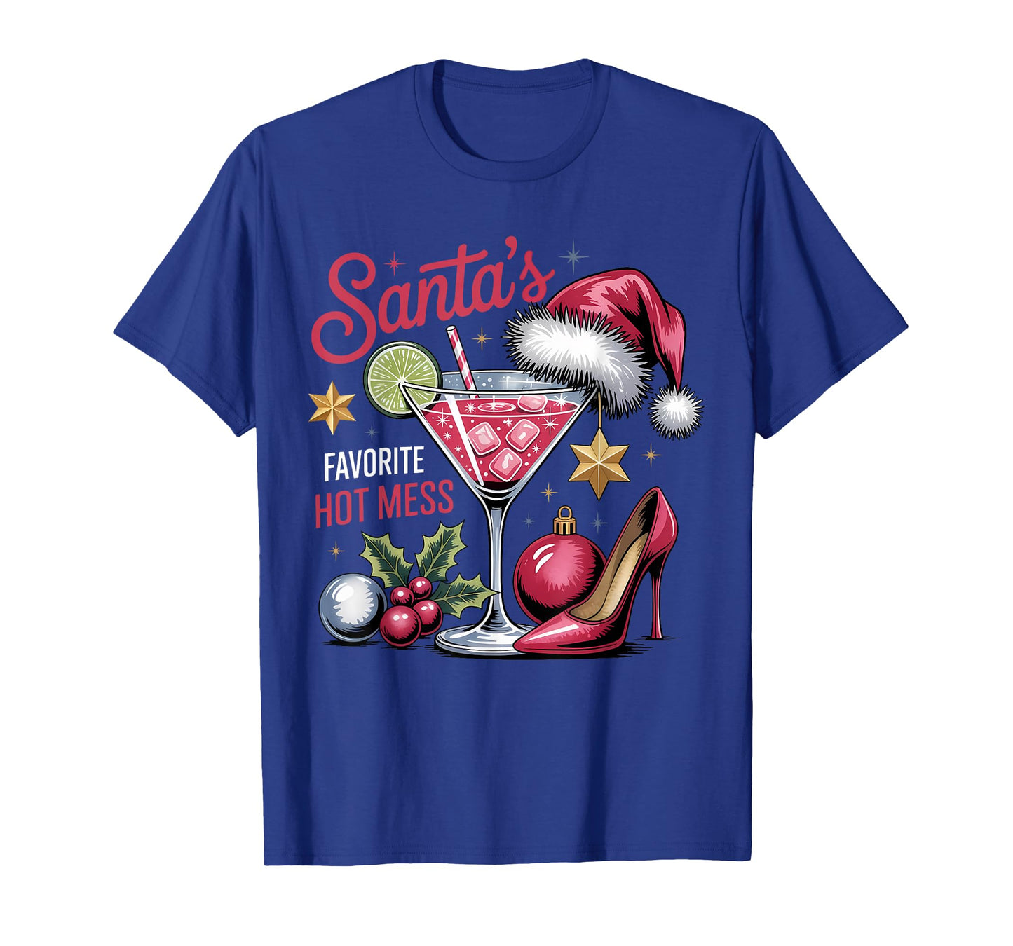 Santa's Favorite Hot Mess Christmas Martini T-Shirt