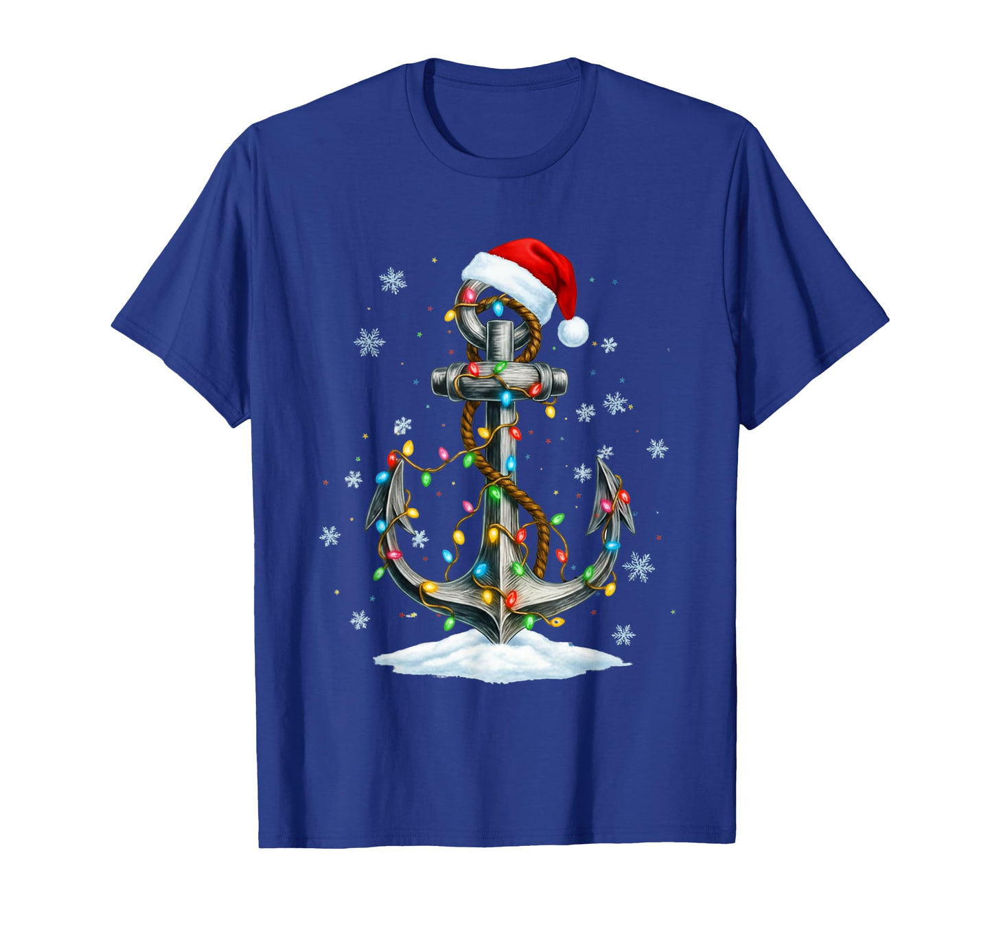 Nautical Anchor Christmas Lights Boating Sailor T-Shirt