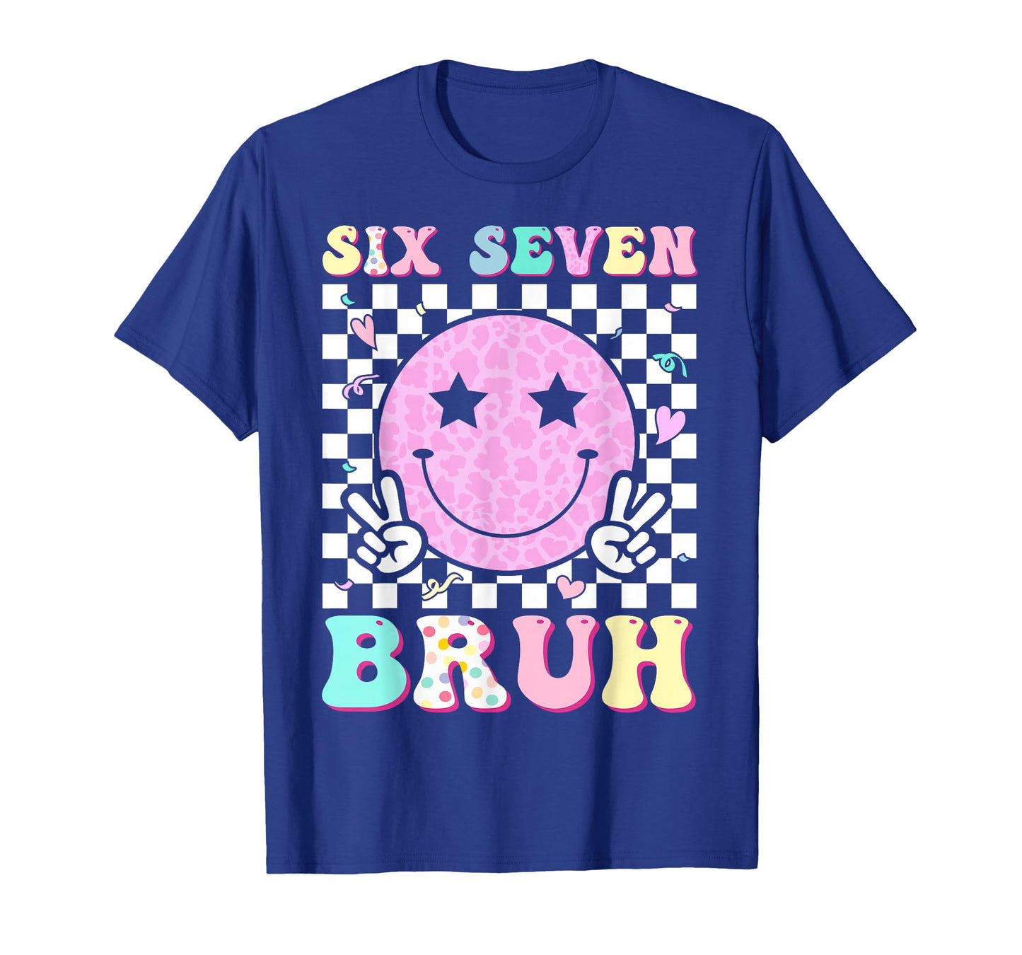 Funny 67 Meme Happy Face 6-7 Boys Kids Teens Six Seven Bruh T-Shirt