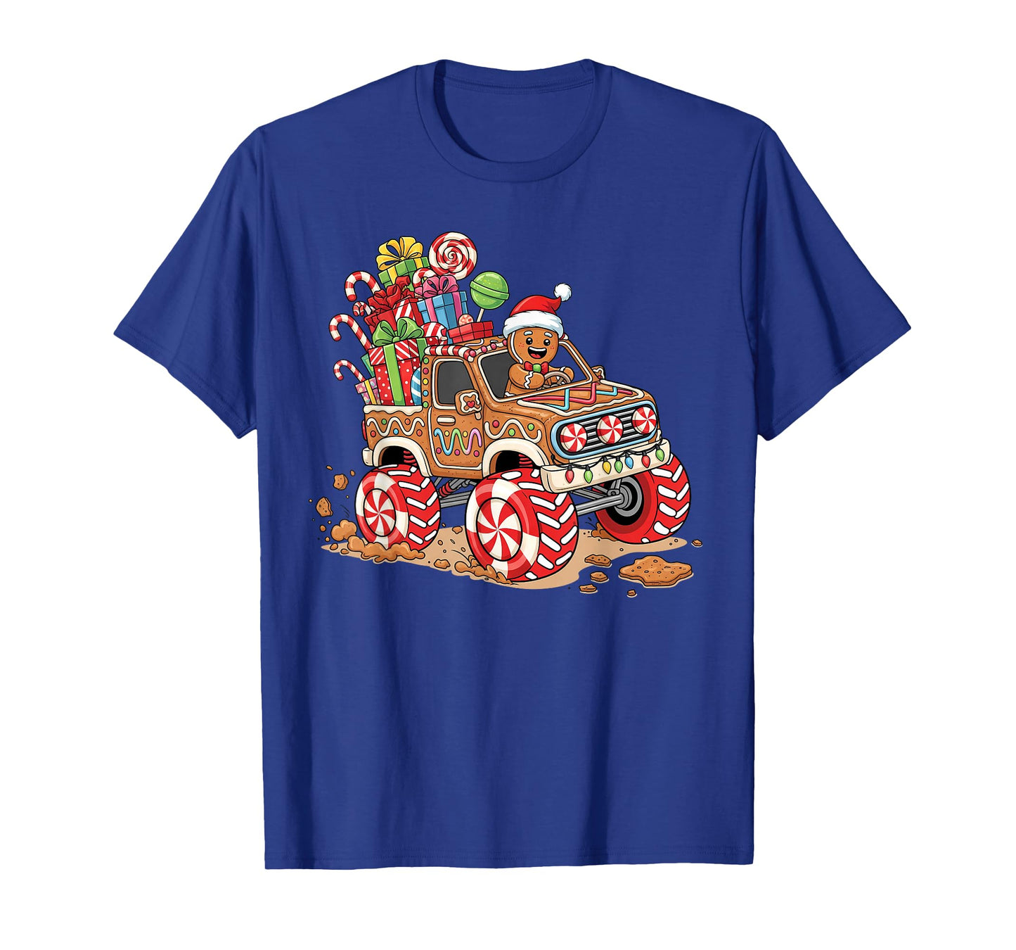 Monster Truck Gingerbread Man Funny Christmas Baking T-Shirt