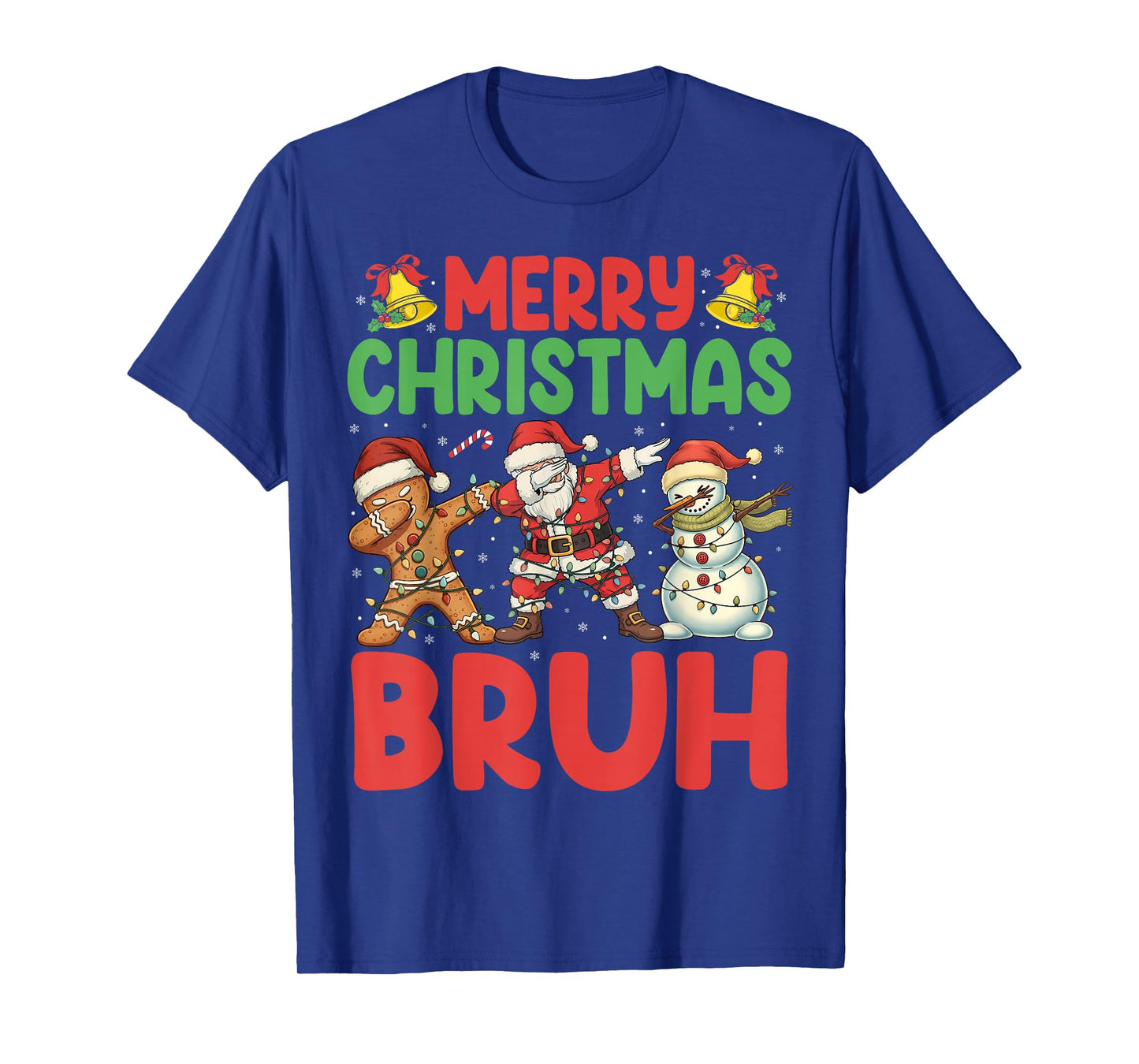 Merry Christmas Bruh Funny Santa Dabbing Men Women Kids T-Shirt