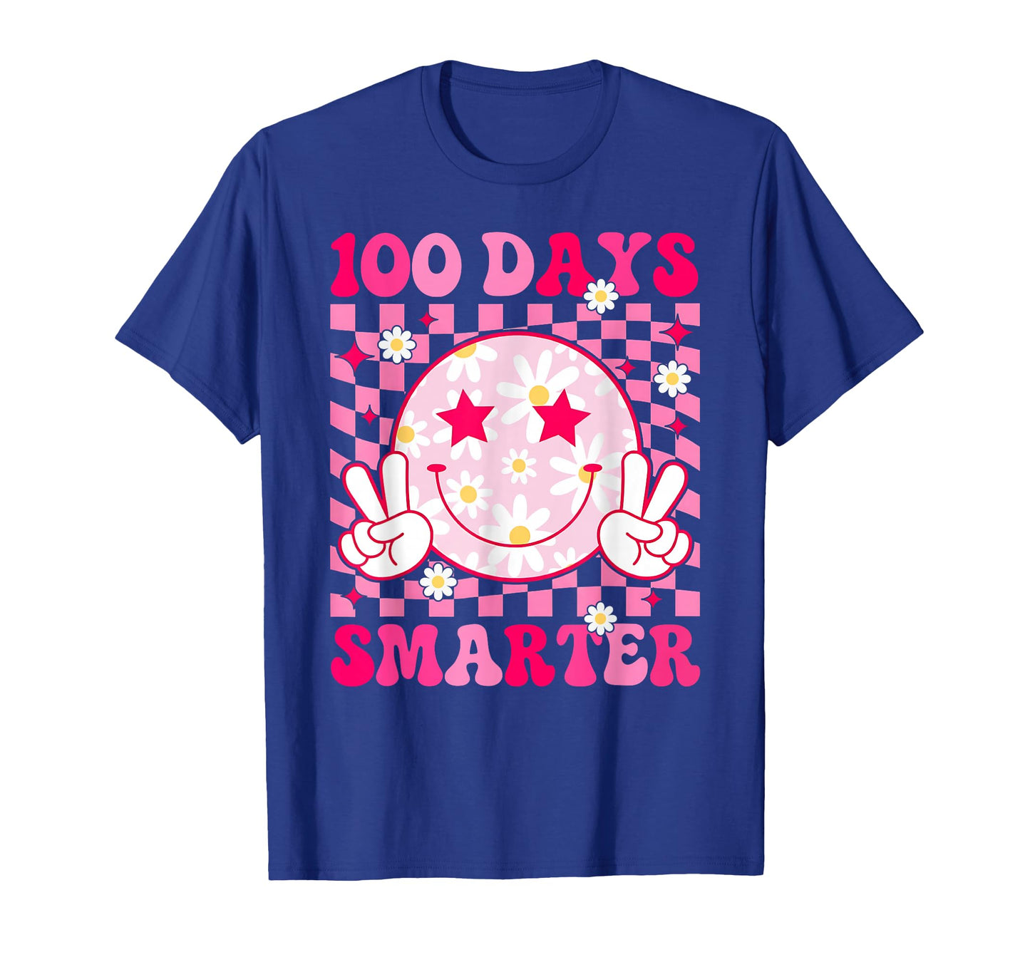 100 Days Smarter 100th Day of School Smile Face Teacher Kids T-Shirt