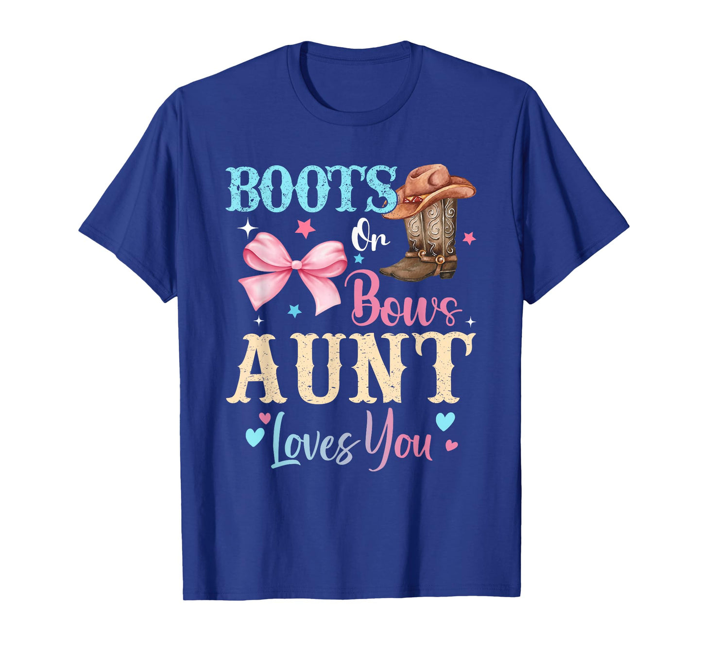 Boots or Bows Aunt Loves You Gender Reveal Family T-Shirt