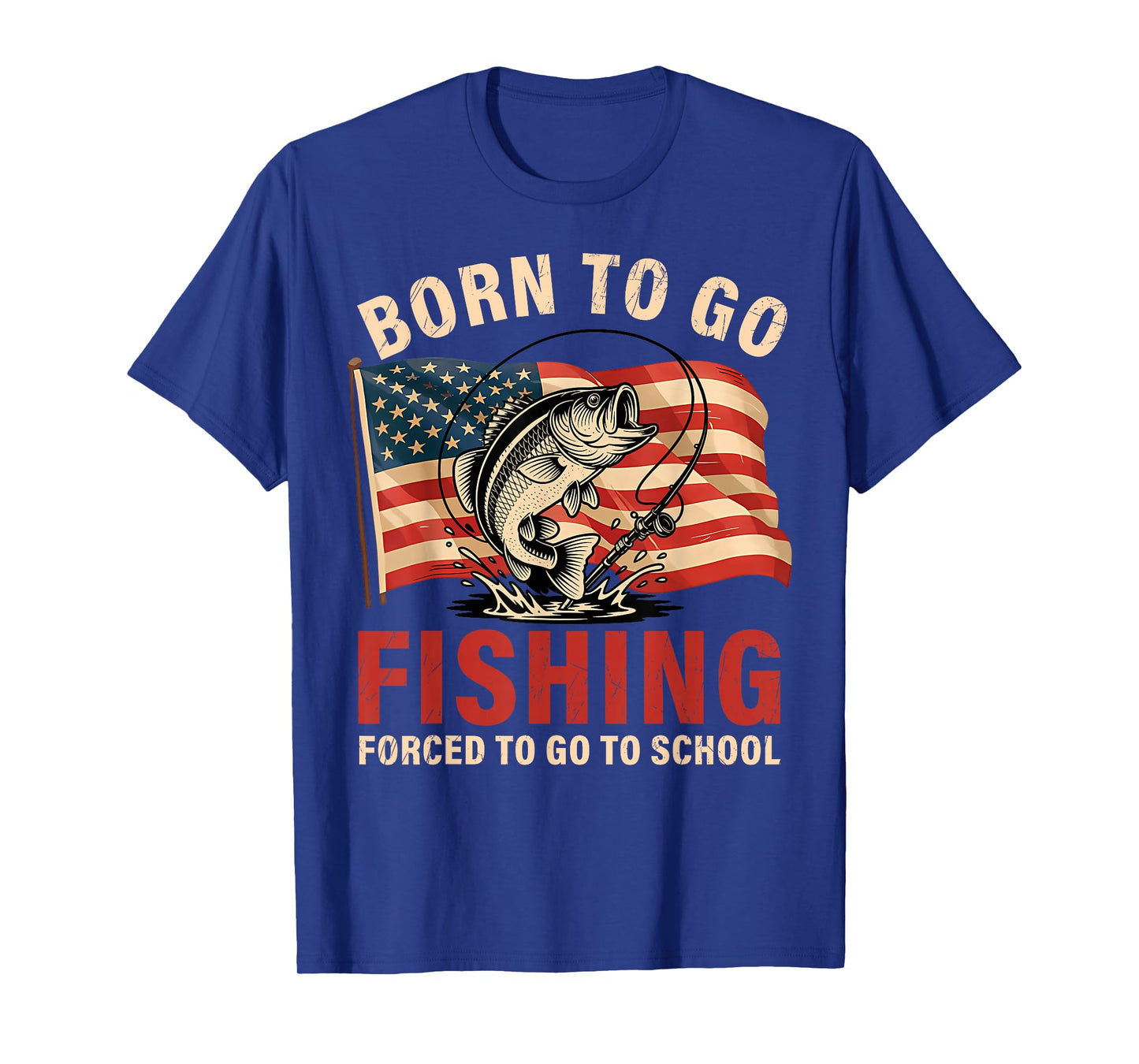 Born to Go Fishing Bass Fish Fisherman Boy Kid Funny Saying T-Shirt