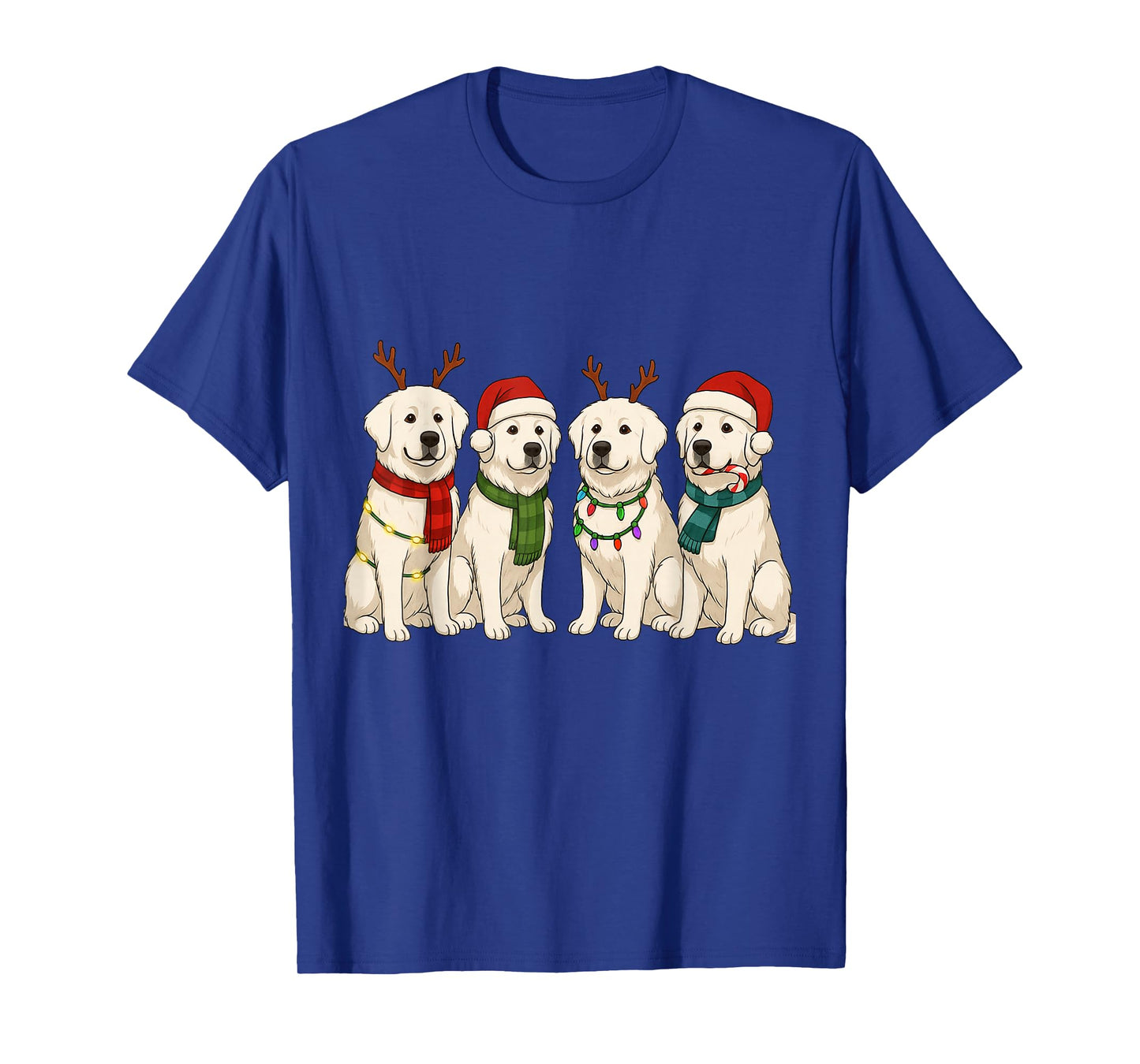 Great Pyrenees Santa Hat Tee Dog Merry Christmas T-Shirt