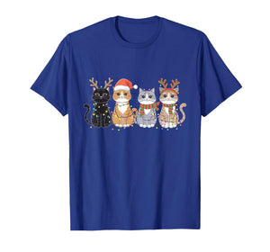 Black Cat Christmas Santa Hat Funny Meowy Cat T-Shirt