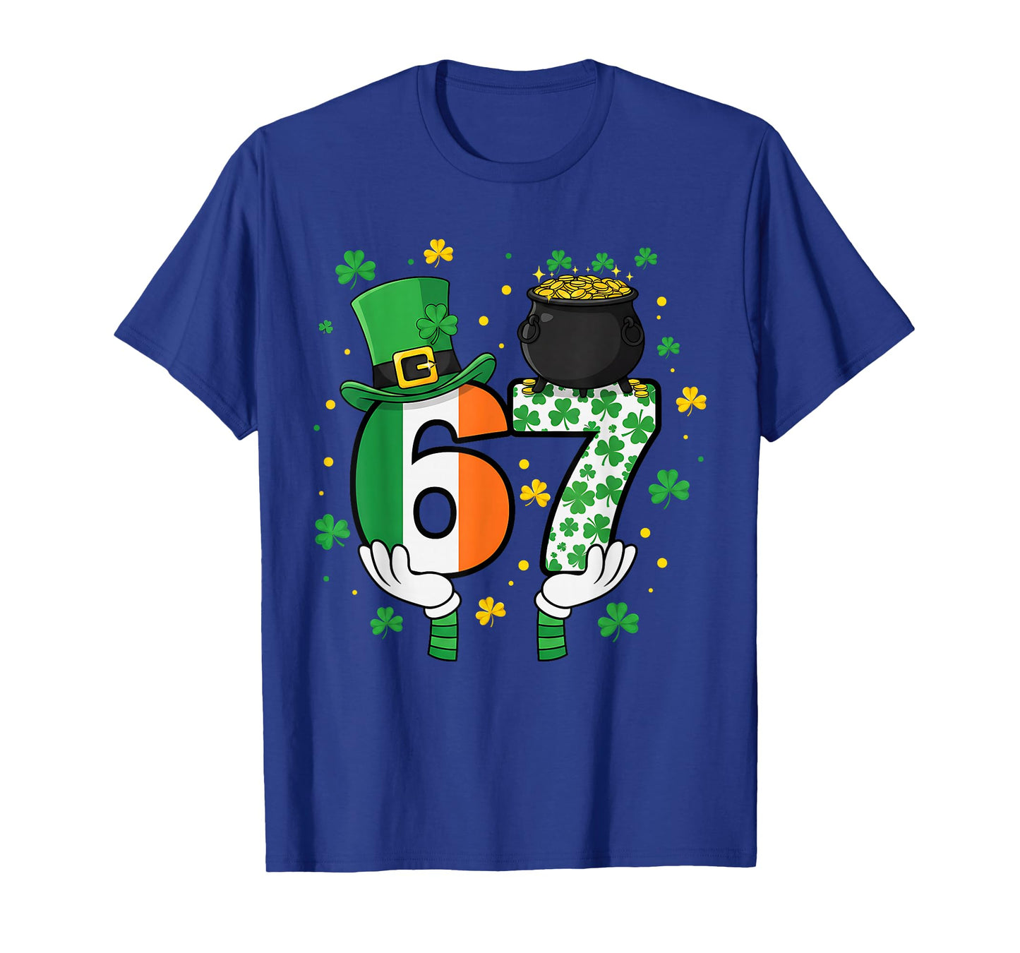 Six Seven Meme 67 St Patrick's Day Shamrocks Men Women Kids T-Shirt