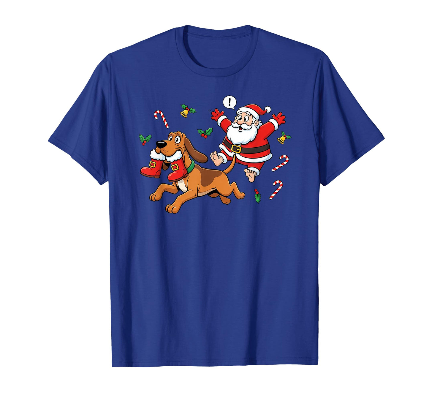 Funny Bloodhound Santa Claus Boots Christmas Womens Mens Kid T-Shirt
