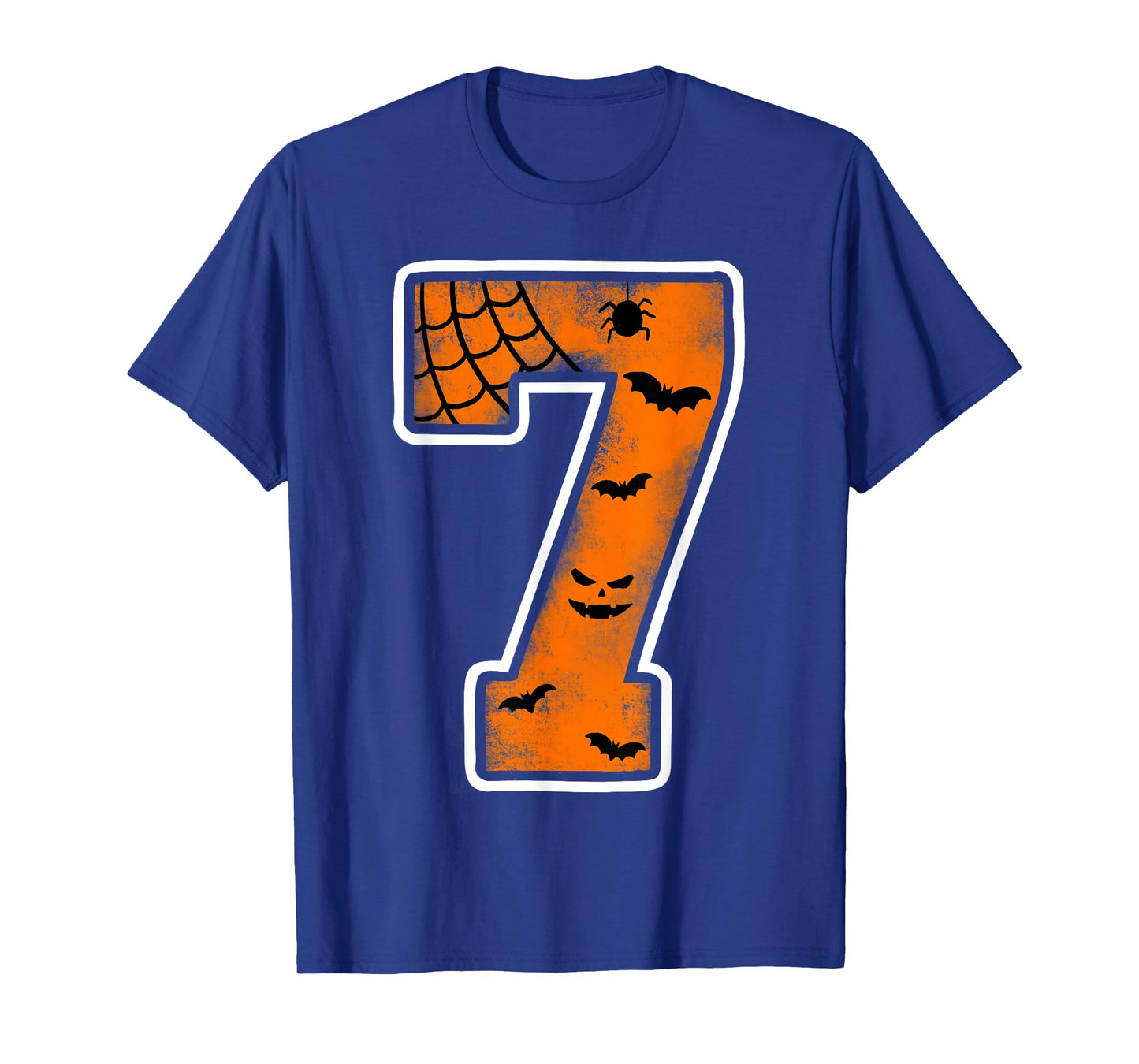 Number 7 7th Birthday Boy Seven Halloween Happy Birthday T-Shirt