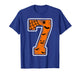 Number 7 7th Birthday Boy Seven Halloween Happy Birthday T-Shirt