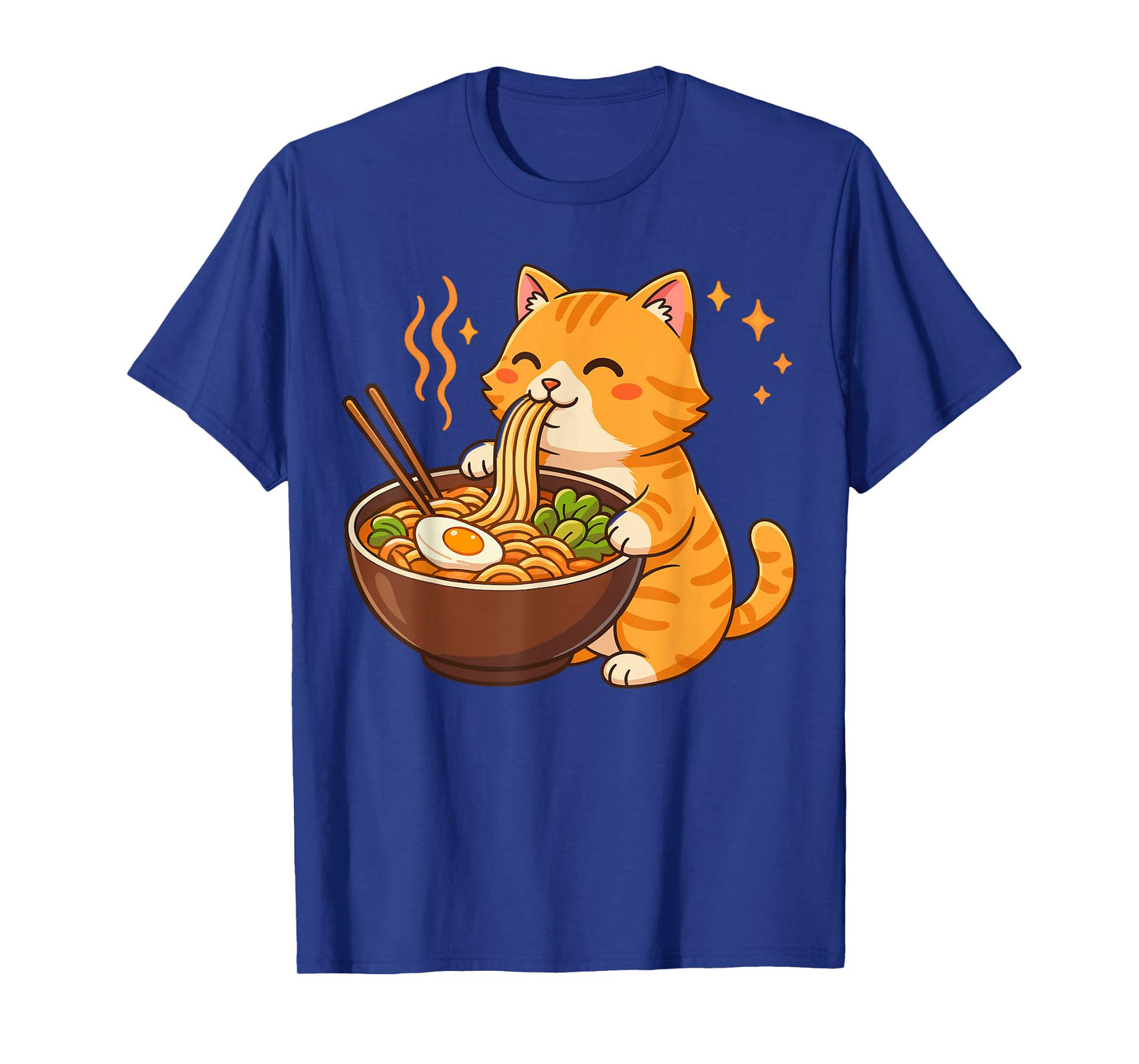 Orange Cat Eating Ramen Noodles T-Shirt